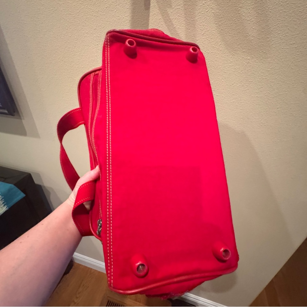 KIPLING DUFFLE TRAVEL BAG red. Vintage - Picture 8 of 13